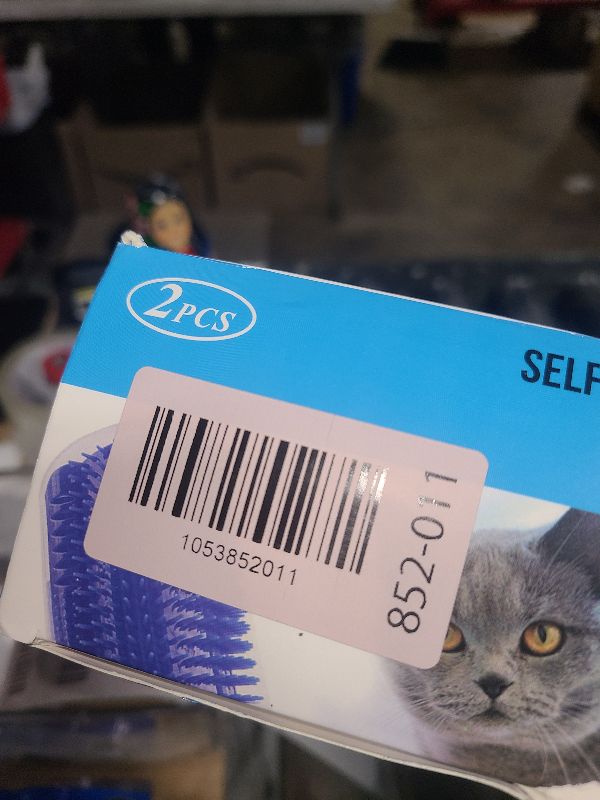 Photo 1 of 2 Pack Softer Self Groomer with Catnip Wall Corner Massage Comb Scratcher Grooming Brush Tool for Long & Short Fur Kitten Cats Dogs (Gray)