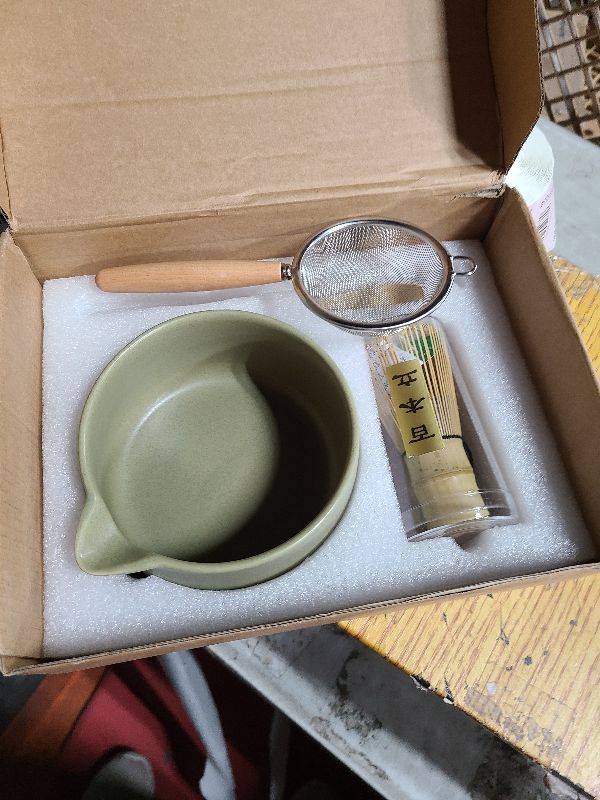 Photo 1 of 20OZ Matcha Whisk Set - 5PCS Japanese Tea Set Includes Matcha Bowl with Spout, Bamboo Whisk with Ceramic Holder, Bamboo Scoop and Sifter, Matcha Kit for Ceremony, Gift for Matcha Lovers (Matcha Green)