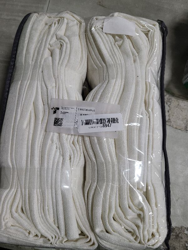 Photo 1 of 105 Inch Linen Curtains Pinch Pleated for Living Room Dining 2 Panels Set Cream Ivory Pleat Drapes Back Tab Semi Sheer Neutral Boho Ceiling to Floor 105 Inch Curtains for Bedroom Window W50xL105