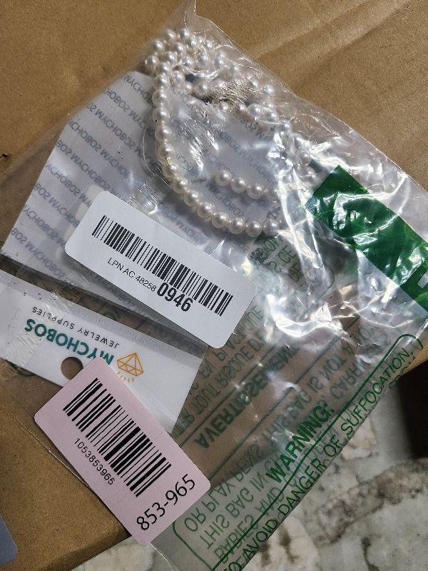 View 2 of 100 pcs Austria Swarovski Crystal Glass 5810 Pearls 6mm Round Beads White (001 650) DIY Jewelry Making Bracelets Necklace mychobos Round Beads Cream DIY Jewelry Making Bracelets Necklace