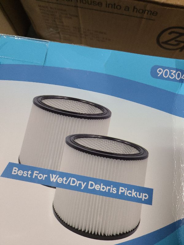 Photo 1 of 2 Pack Replacement Cartridge Filter Fit for shopvac 90304, 90350, 90333,903-04-00, 9030400,5 Gallon Up Wet/Dry Vacuum Cleaners