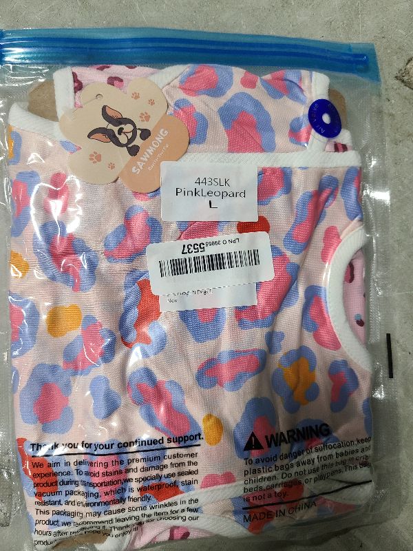 Photo 1 of 2 Pcs Dog Diaper Suspenders Female, Washable Dog Panties for Dogs in Heat with Cute Leopard Print, Escape Proof Dog Underwear Diapers, Reusable Pet Sanitary Pantie for Small Medium Girl Dogs,L