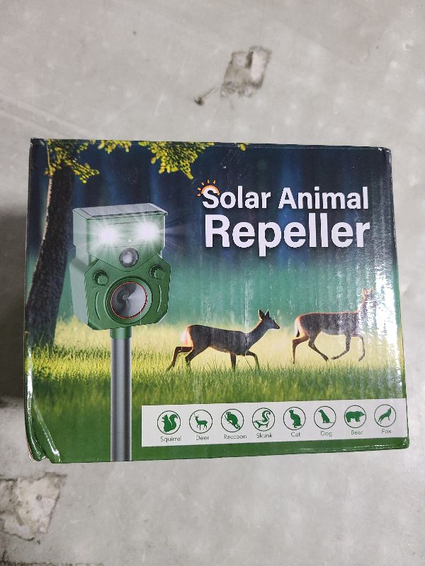 Photo 1 of 2 Packs Ultrasonic Animal Repeller Solar Powered, Cat Repellent Outdoor with Motion Sensor, Waterproof Deer Repellent Devices with LED Flash Light, Effective Repel Invasive Animals to Protect Yard