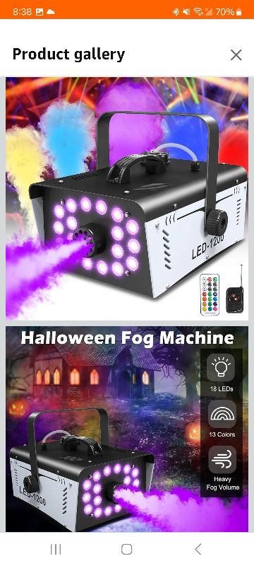 Photo 1 of 1200W Fog Machine Halloween Outdoor with 18 LED Lights 6000CFM Smoke Machine Fog Indoor with Remote for Wedding Party DJ Disco Stage
50+ bought in past month
