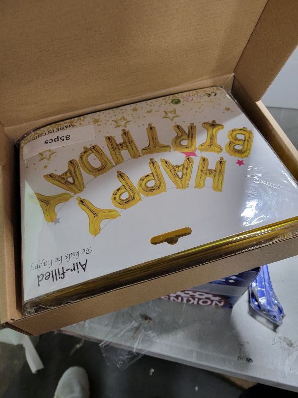Photo 1 of [85 PCS] 16" Foil Personalized Name Happy Birthday Balloons Letters, Mylar Aluminum Custom Name and Age Letter Balloons, 2 Sets A- Z & 0-9 for Birthday Party Graduation, Mother's Day Event (Gold)