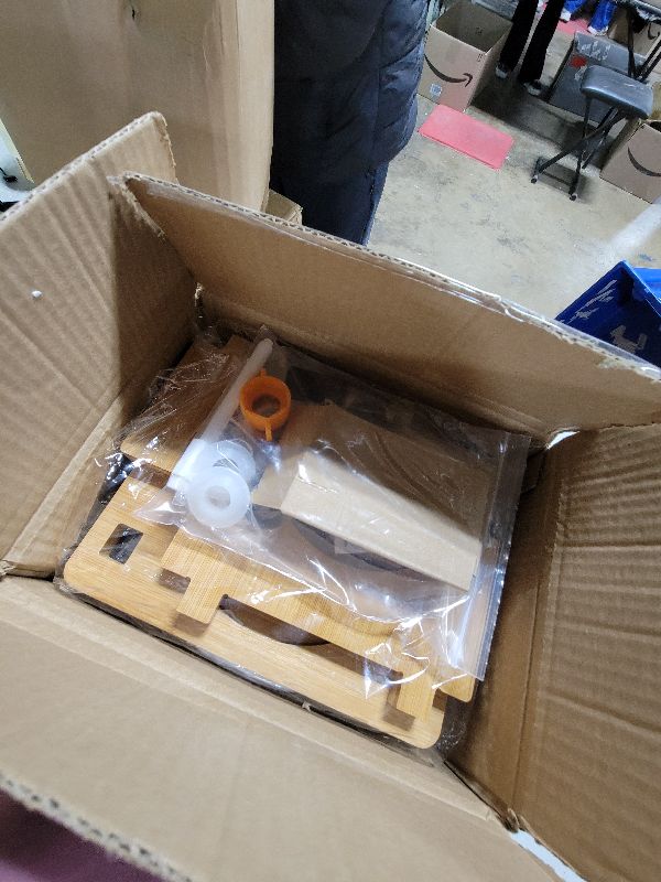 Photo 1 of 2 Gallon Drink Dispenser with Stand?Glass Beverage Dispenser With Wood Stand, 18/8 Stainless Steel Spigot and Labels Large Water Drink Dispensers for Parties, Lemonade,Juice, Tea