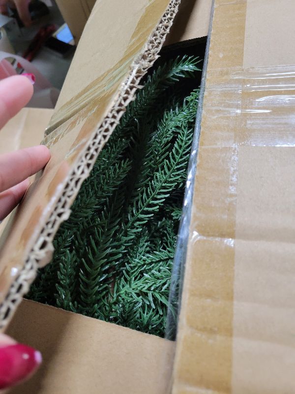 Photo 1 of 2 Pcs 6FT Norfolk Pine Garland (12FT Total): Real Touch Artificial Christmas Greenery with 120 Branches, Premium Decor for Mantle, Table, Wall, Indoor/Outdoor(Dark Green) (6 FT)