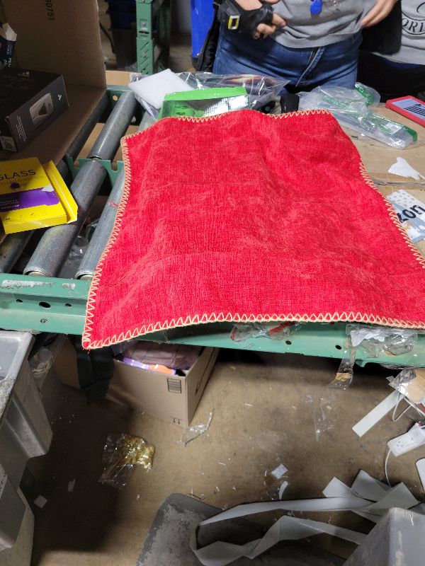 Photo 1 of  Pack of 2 Christmas  Inch Red Farmhouse Decorative Throw Pillow Covers with Stitched Edge Soft Chenille Solid Dyed Couch Pillow Covers for Sofa Bed Living Room
 