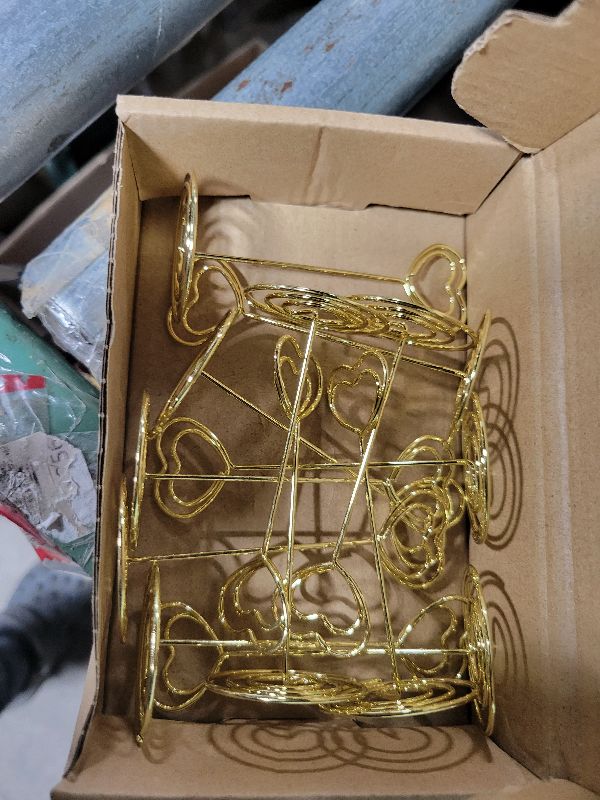 Photo 1 of 12pcs Table Number Holders Metal, 3.35 inch Place Card Stands for Wedding Centerpieces, Birthday Party - Table Card & Photo Picture Holders (Gold-Heart Shaped)