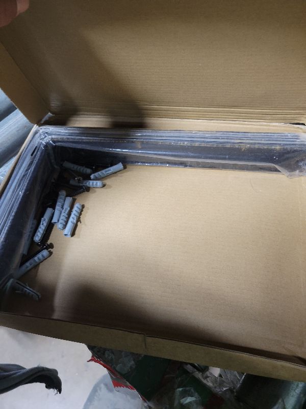 Photo 1 of 12 Inch Shelf Bracket Heavy Duty L Shelf Bracket 12 x 8 Inch Metal Shelf Bracket with Hardware, Black, 4 Pack