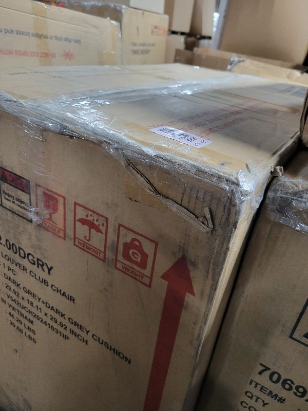 Photo 1 of 1-Christopher Knight Home Louver Club Chairs, Dark Gray