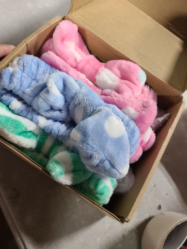 Photo 1 of 12 Pcs Sleepover Party Supplies for Girls Unicorn Rainbow Animal Plush Sleep Eye Mask Soft Spa Headband for Women Overnight Spa Bachelorette Party Favors