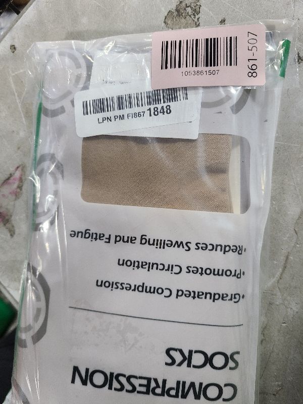 Photo 1 of +MD 2 Pairs Compression Socks for Women & Men Medical Grade 20-30 mmHg, Open-Toe knee High Stocking, Support for edema, Varicose Veins, Nude, Large