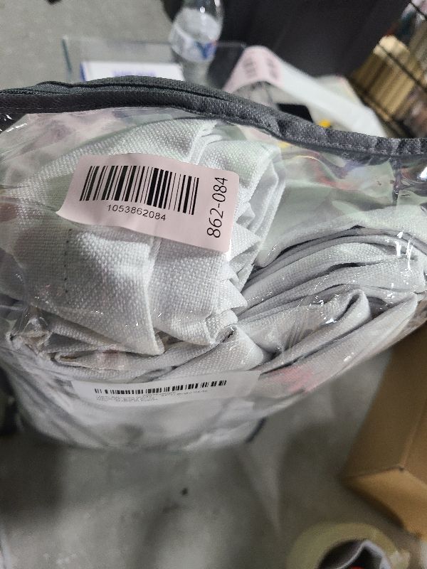 Photo 1 of 100% Blackout Shield Linen Blackout Curtains for Bedroom 84 Inches Long, Back Tab/Rod Pocket Living Room Drapes, Thermal Insulated Blackout Curtains 2 Panels Set, 50" W x 84" L, Bright White