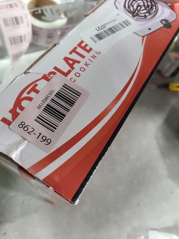 Photo 1 of 1000W Electric Single Burner, Electric Hot Plate for Cooking Portable Cooking Stove, Countertop Burner Cooktop for Kitchen, Dorm, Temperature Control, Easy to Clean, White