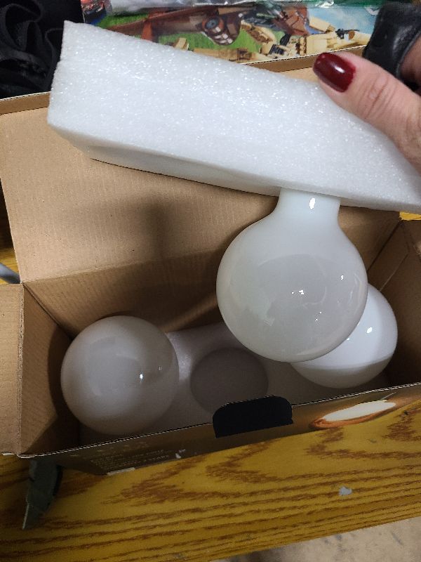 Photo 1 of 3 Pack G30 LED Globe Light Bulbs 4000K Neutral Light, 5.5W Decorative Globe Light Bulbs,E26 Base LED bulbs, CRI>90 Perfect use for Decor, Pendant, Bathroom/Vanity Mirror Makeup, Dimmable ,Milky glass