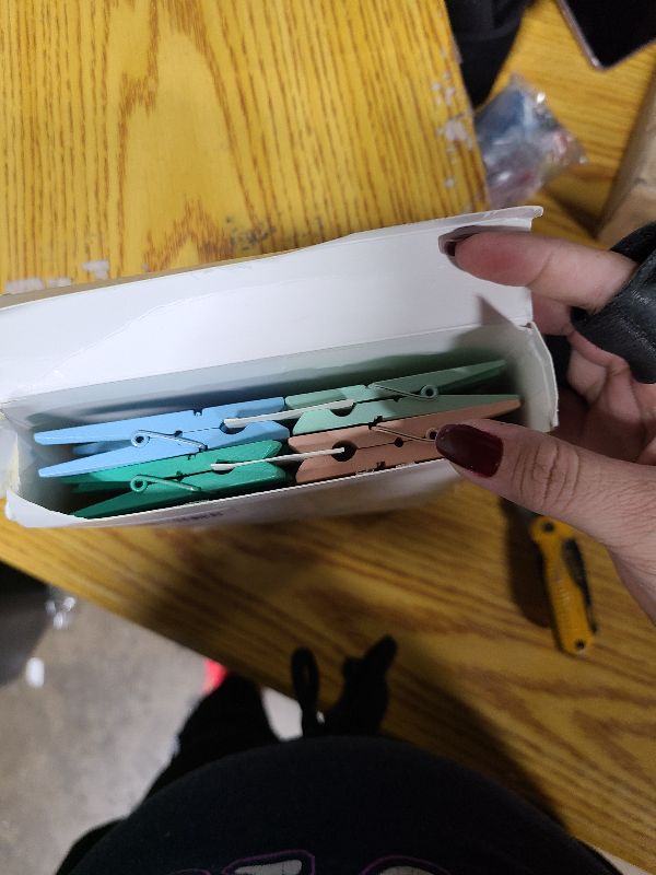 Photo 1 of 100Pcs Colored Clothespins Bulk, 2.9 Inch Clothes Pins Wooden for Crafts, Pastel Colorful Clothespins for Hanging Clothes Picture, Laundry Clips Cheer 10 Colors
