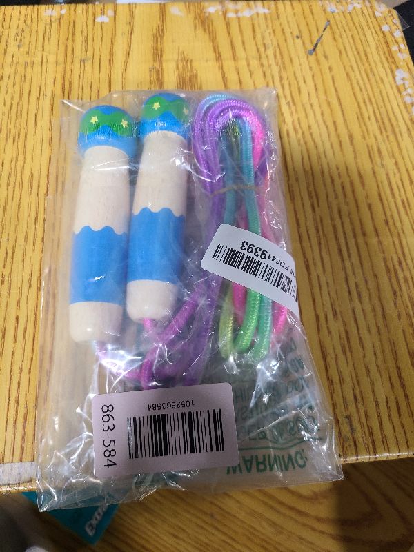 Photo 1 of 2 Pcs Jump Rope for Kids Adjustable, Lorvain Rainbow Skipping Rope, Kids Jump Ropes with Wooden Handle for Girls Boys, Weighted Jumping Ropes for Fitness Workout Exercise Outdoor Fun Activity
