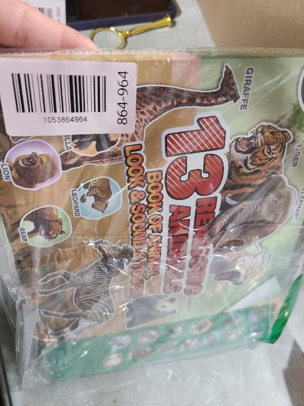 Photo 1 of 13 Realistic Animal Figures with Kids Sound Book & Storage Box, Educational Safari Animal Model Toy, Plastic Zoo Animal Figurines, Wild Themed Jungle Party Favor Birthday Gift for Toddler Boy Girl