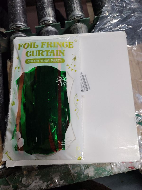 Photo 1 of 2 Pack Football Party Decorations, 3.28 FT x 7.05 FT Tinsel Backdrop, Brown Green Foil Fringe Curtains Metallic Party Streamer, Football Party Supplies Game Day Decorations 2025