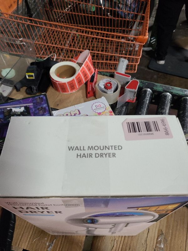 Photo 1 of 110V Hotel Wall Mounted Hair Dryer for Bathroom?with Night Light? Professional Styling HairDryer for Salon?Blue Light Negative Ions? Fast Drying Restroom Blow Dryer?Matte Texture - Graphite Ash