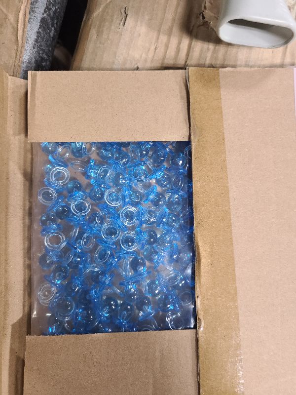 Photo 1 of 150 Mini Acrylic Pacifiers for Baby Shower Game, 0.86 Inch Bulk Chupones para Gender Reveal Party Favors Table Decoration (Blue)