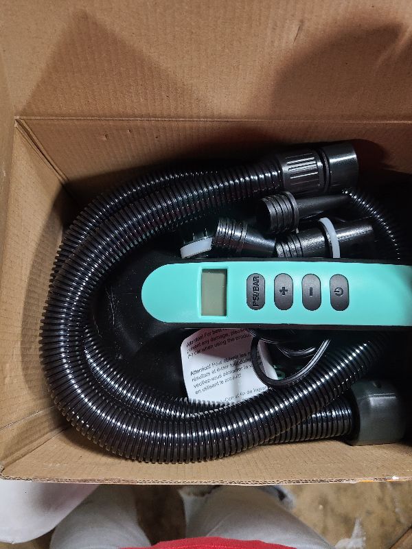 Photo 1 of 20PSI High Pressure SUP Vehicle Electric Air Pump, Inflation Paddle Board Pump for Stand Up Paddle Boards, Inflation & Deflation Function Quick Air Inflator for Paddleboards (Green)