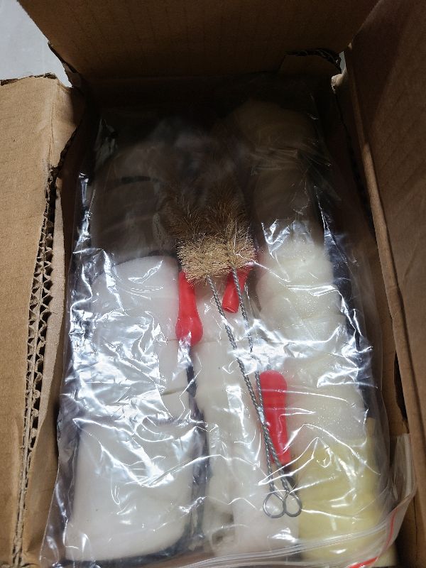 Photo 1 of 12PCS Lab Glassware Set, 5PCS Graduated Measuring Cylinder Set 5ml 10ml 25ml 50ml 100ml, Thick Glass, 3 Glass Droppers with 2 Cleaning Brushes, Borosilicate Glas for Liquid Measuring