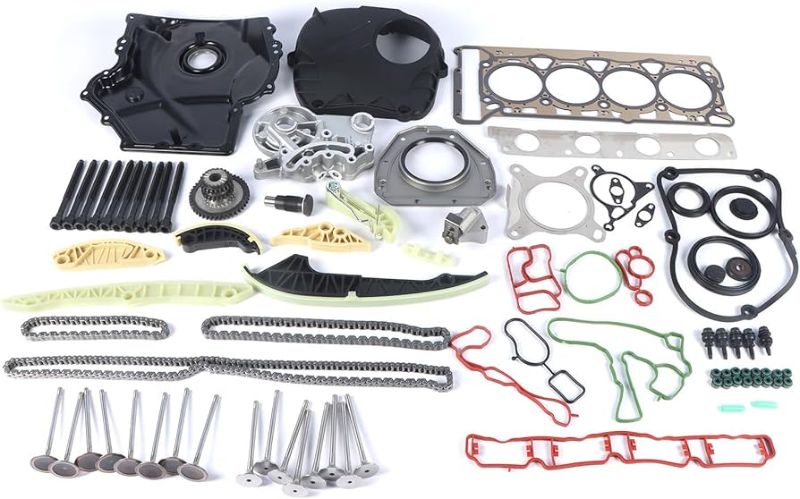 Photo 1 of Engine Timing Chain Kit w/Sealing Gasket Camshaft Bracket Fits for 08-15 A-udi VW A4 Q5 TT Beetle Passat 2.0 TSI CAB CAE CCZ CDH CDN Engine Replace OE 06H103144J 06H109158J 06K109467K