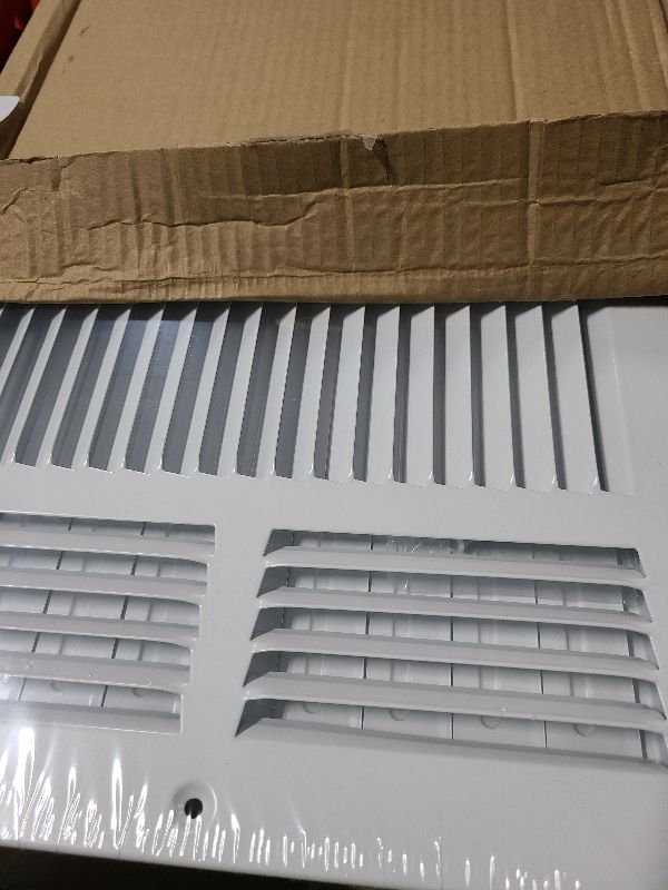 Photo 1 of 14" X 10" 3-Way AIR Supply Grille - Vent Cover & Diffuser - Flat Stamped Face - White [Outer Dimensions: 15.75"w X 11.75"h]