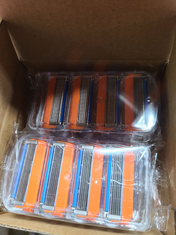 Photo 1 of 16 Count Razor Blade Shaving Razor Blade Refills Comfortable Shave for Men, Orange New Version