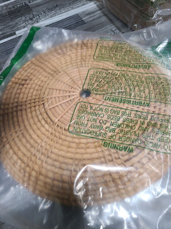 Photo 1 of 11inch Round Decor Rattan Centerpiece Tray for Candle Vase Holder Keys Remote Tray for Entryway Table Bread Serving Tray for Coffee Table Home Decor