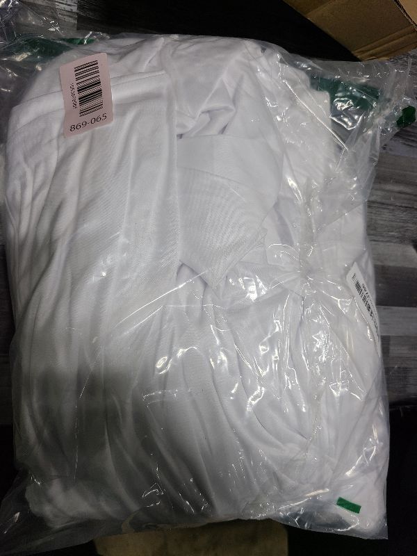 Photo 1 of 10x10ft Wrinkle Free White Backdrop Curtain for Parties Soft Fabric Drapes Wedding White Curtain Backdrop for Birthday Party Decorations Background for Photography 5x10ft, 2 Panels