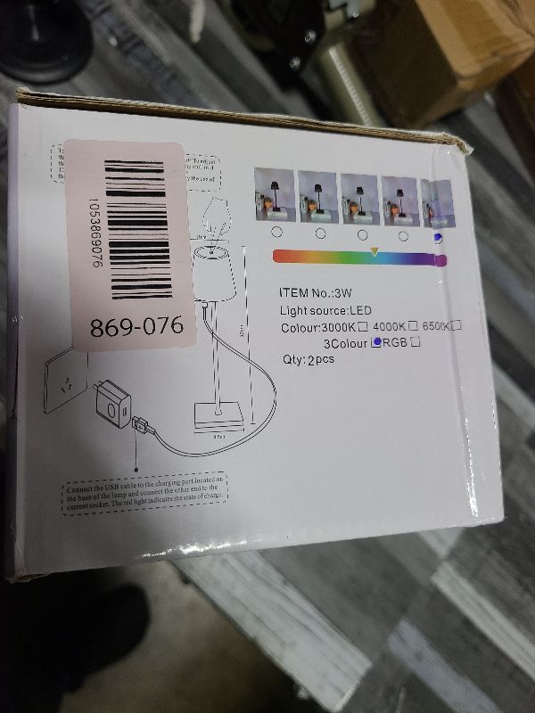 Photo 1 of 2-Pack RGB Cordless Table Lamps,Touch Lamp 16 Colors Dimmable,5400mAh Rechargeable Battery Operated Table Lamp,IP54 Waterproof Outdoor Table Lamp for Bedroom Outdoor/Restaurant/Camping/Bars(White)