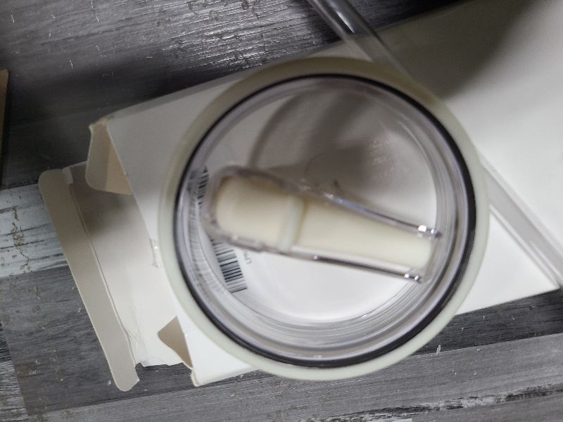 Photo 1 of 2 Pack 40 oz Tumbler Flip Straw Lid Replacement fit for HydroJug(Only), Spill Proof Splash Resistant Tumbler Lids,Reusable Leak Proof Tumbler Cover for Cup Accessories (Cream)