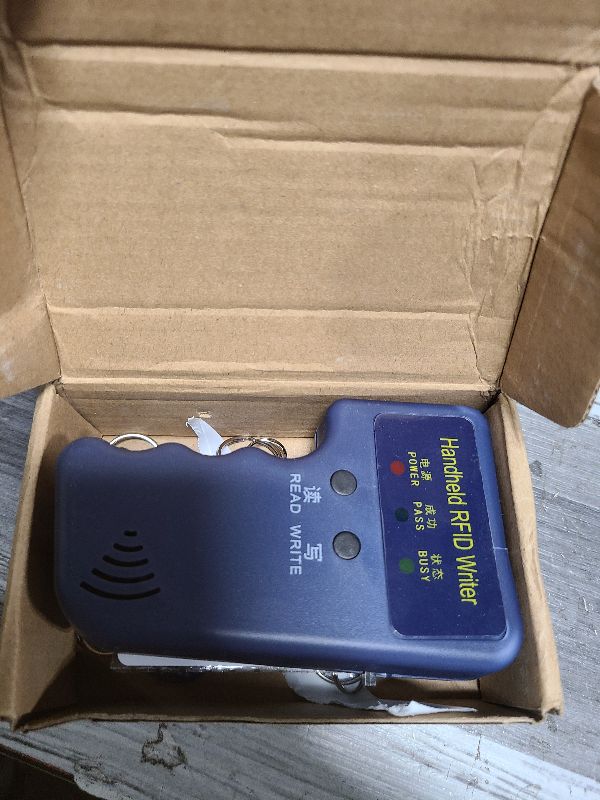 Photo 1 of 125khz RFID Reader Writer,Handheld RFID Copier,RFID Reader for 125khz Id and Hid Cards (with 5pcs T5577 Key Fob and 5pcs T5577 RFID Cards)