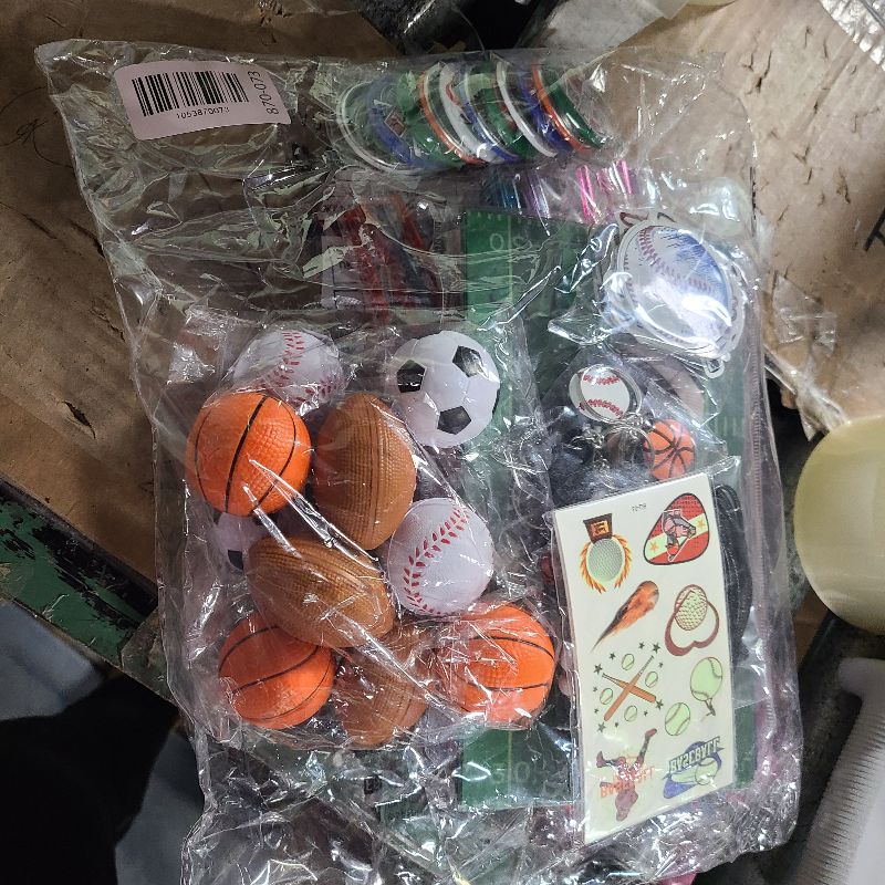 Photo 1 of 132PCS Sports Party Favors Set Baseball Soccer Basketball Football Birthday Supplies Straws Stress Ball Goodie Bags Stuffers Boys Kids Gift Prize Stickers Keychain Tattoo Badge Sports Party Supplies
