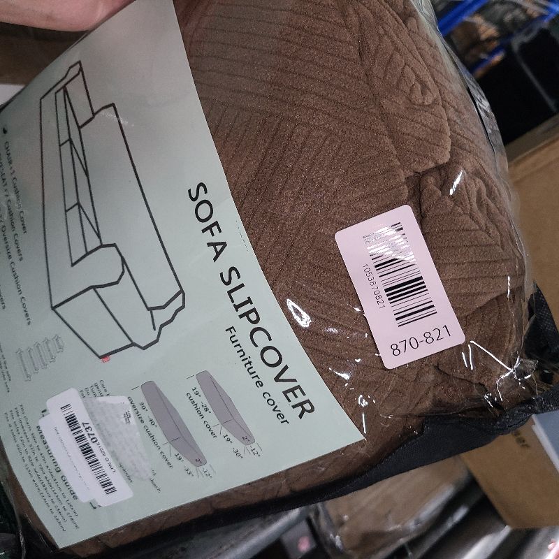 Photo 1 of 2025 Striped Chair Covers 2 Piece, Stretch Chair Slipcover with Arms for Living Room, Anti-Slip Armchair Cover with Bottom Ties, Thick Durable Washable, Soft Cozy Protector (31"-46", Light Coffee)