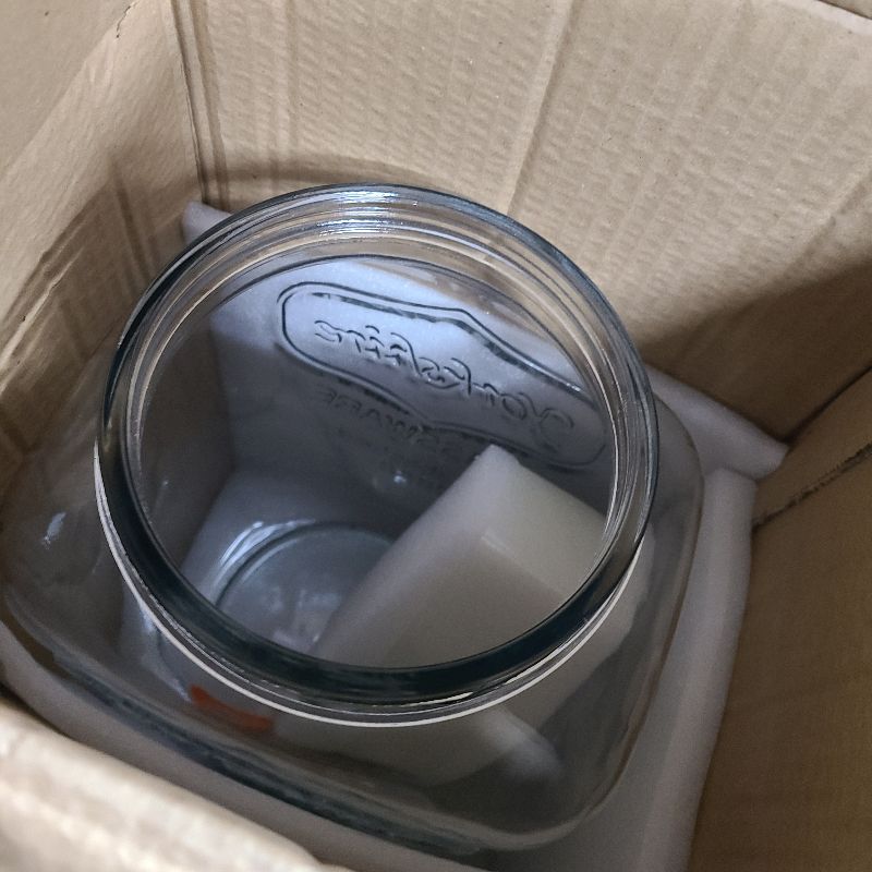 Photo 1 of 2 Gallon Glass Beverage Dispenser with Stand and Lid, 18/8 Stainless Steel Spigot - Glass Drink Dispensers for Parties - Mason Jar Drink Dispensers with Lids