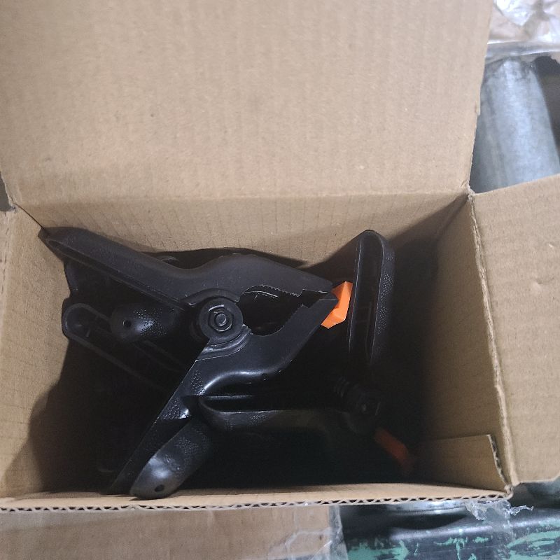 Photo 1 of 12 Pack Plastic Spring Clamps, 3.5inch Small Heavy Duty Clips for Crafts, Backdrop Stand, Woodworking, Photography Studios (Black)