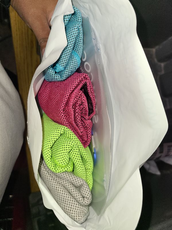 Photo 1 of [4 Pack] Cooling Towel (40"x12"),Ice Towel,Soft Breathable Chilly Towel,Microfiber Towel for Yoga,Sport,Running,Gym,Workout,Camping,Fitness,Workout & More Activities (Grey/Green/Pink/Lake Blue)