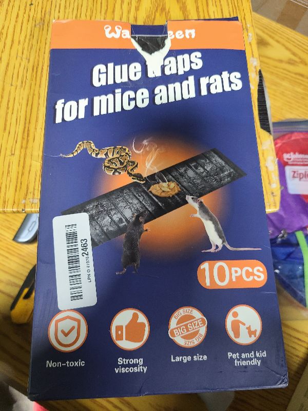 Photo 1 of 10 Pack Sticky Mouse Trap, Super Large 47.2 * 11'' Glue Traps for Mice, Peanut Taste Pheromone Rats Traps Indoor for Home, Rodent Snakes Spiders Roaches