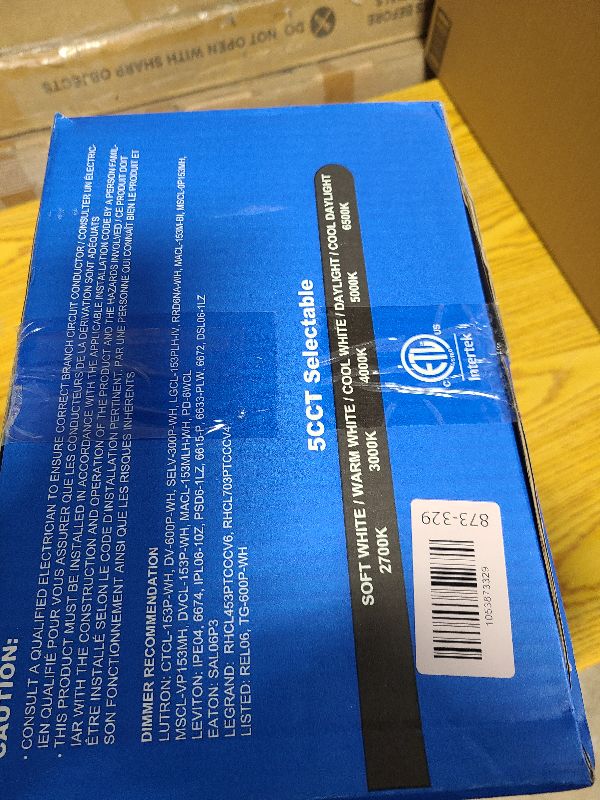 Photo 1 of 12 Pack 5/6 Inch 5CCT LED Recessed Lighting Retrofit, 2700K/3000K/4000K/5000K/6500K Selectable, Dimmable Can Lights with Baffle Trim, 12W=150W, High Brightness 1000LM, IC& Wet Rated, ETL&FCC Certified