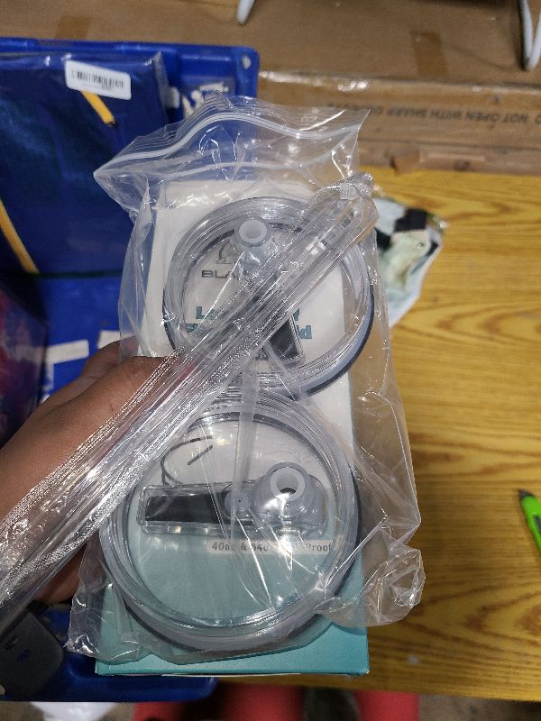 Photo 1 of 2 Pack Flip Straw Lid Replacement for Stanley Quencher H2.0 40 & 64 oz Tumbler, Leak Proof Spill Proof Lid for 40oz Stanley ProTour, Straw Cover Top for Stanley Cup Accessories (Black)