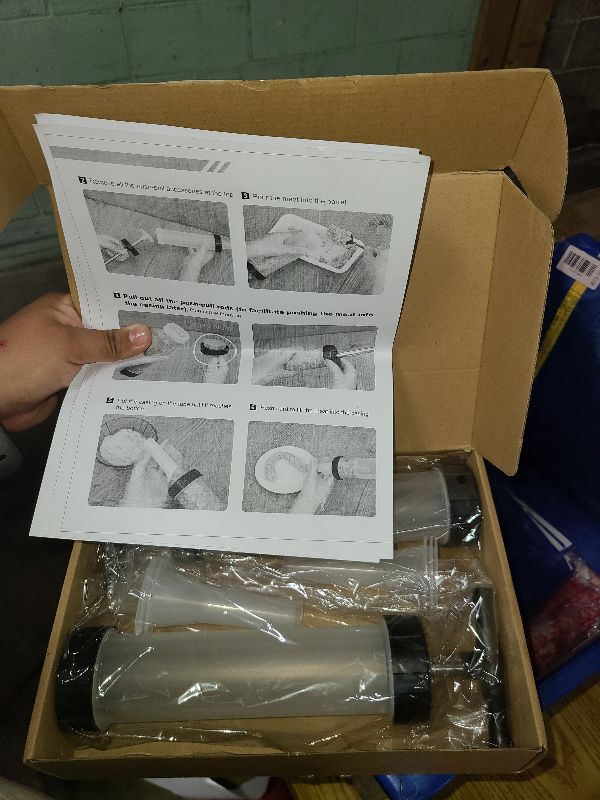 Photo 1 of 2 Set Sausage Stuffer, Plastic Meat Filler Funnel, Meat Stuffers Filler Sausage Press Filling Tools, Hot Dog Stuffer with 3 Size Filling Tubes for Holiday Christmas Household Use Camping Outdoor BBQ