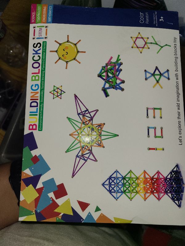 Photo 1 of 150Pcs Magnetic Building Sticks Blocks Toys, 2.3" Length Magnet Educational Toys Set for Kids and Adult, STEM Building Toy 3D Non-Magnetic Balls with Storage Bag