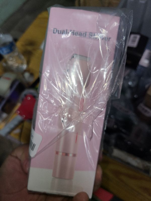 Photo 1 of 2 in 1 Electric Glow Shaver, Portable Bikini Trimmer for Women, Dual Head Rechargeable Electric Razor, IPX7 Waterproof Wet & Dry Use Legs Body Pubic Hair Trimmer for Men Women Christmas Birthday Gifts