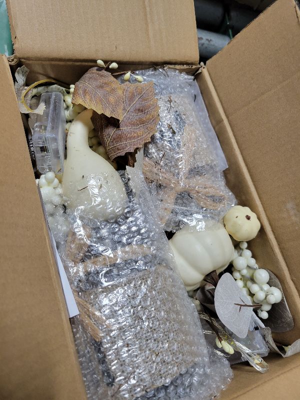 Photo 1 of 2 Pack 13.5 Inch Thanksgiving Decorations Thanksgiving Table Decor, Mason Jar with Maple Leafed Pumpkins Berried 20 LED Lights Timer Thanksgivings Centerpieces for Dinner Table Kitchen Bathroom Office