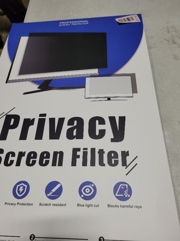 Photo 1 of [2 Pack] Magnetic Hanging 24 Inch Computer Privacy Screen for 16:10 Aspect Ratio Widescreen Monitor, Eye Protection Anti Glare Blue Light Computer Monitor Privacy Filter, Removable 24in Protector Film
