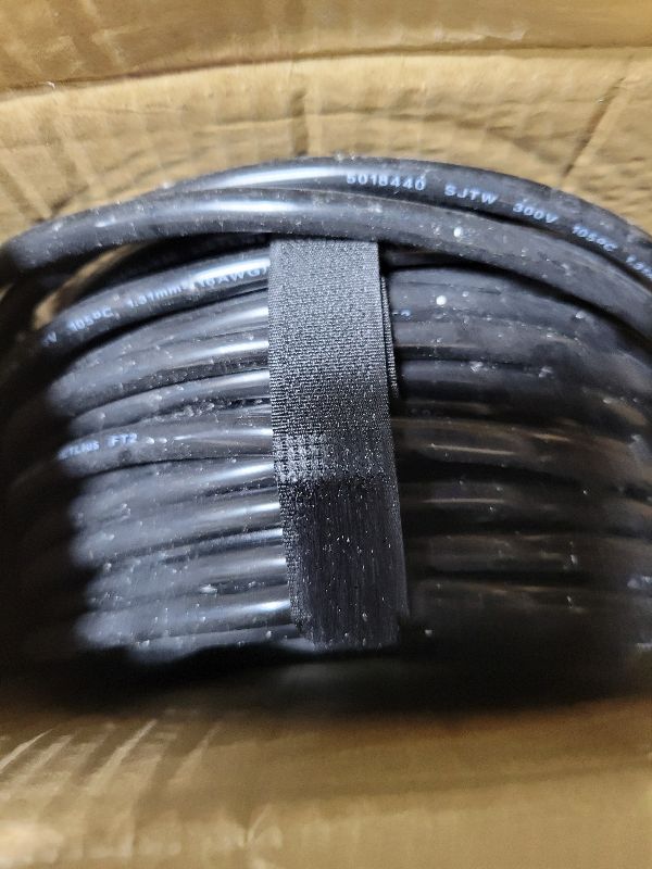 Photo 1 of 16/3 10A 125V 1250W 100 Ft Outdoor Extension Cord Waterproof, Weatherproof & Flame Retardant Black 3 Prong Power Cord Outside for Lawn & Garden, SJTW ETL Listed